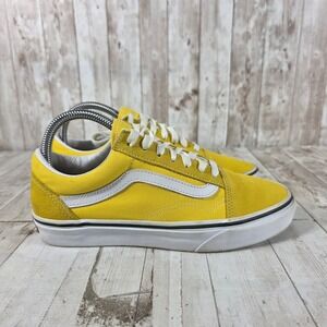 Vans Old Skool Cyber Yellow Canvas Suede Low Top‎ Sneakers Womens 7.5 Mens 6.0